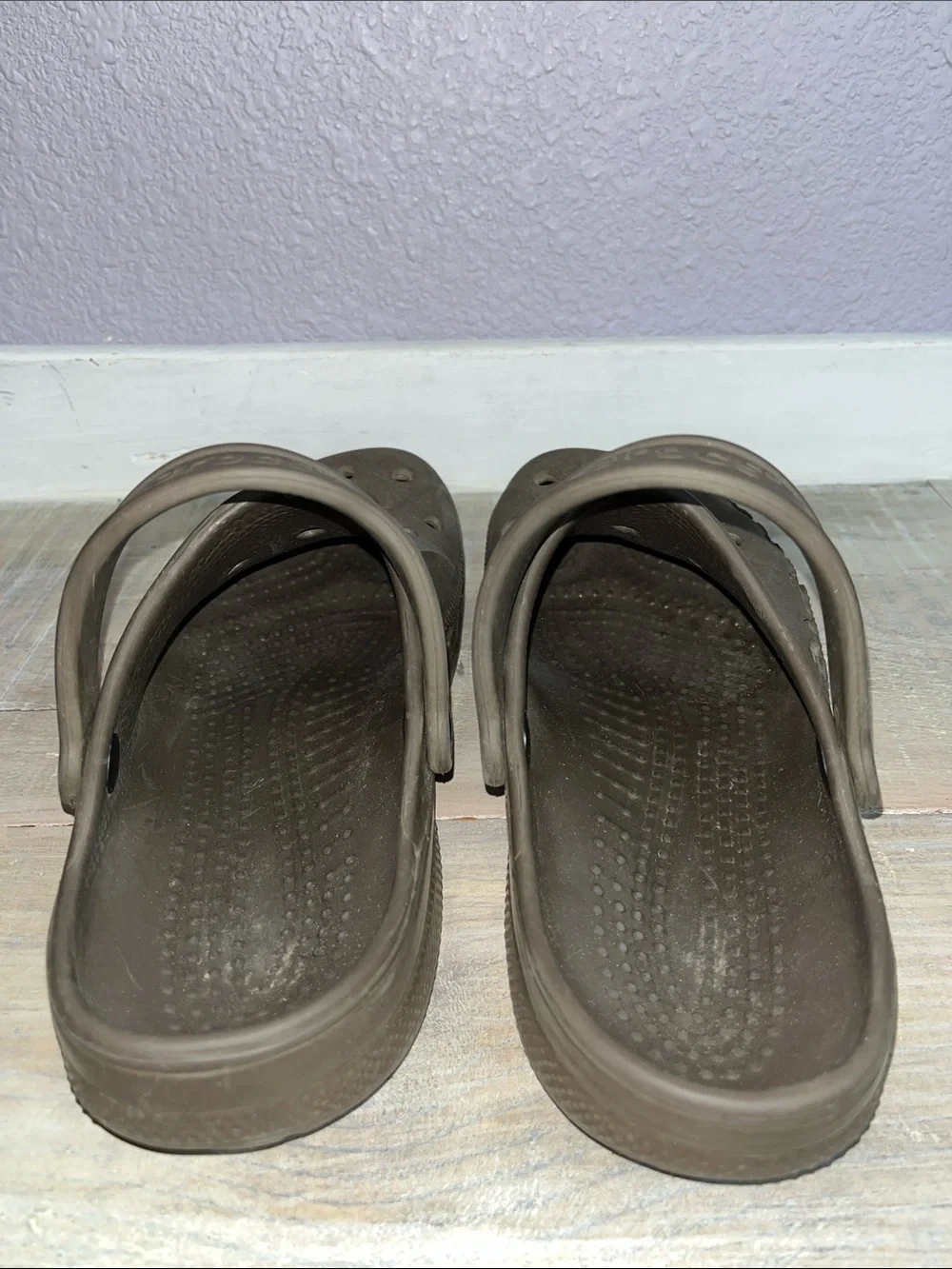 Crocs Brown/ Taupe Slip On Classic Clogs Sz M 8 W 10
